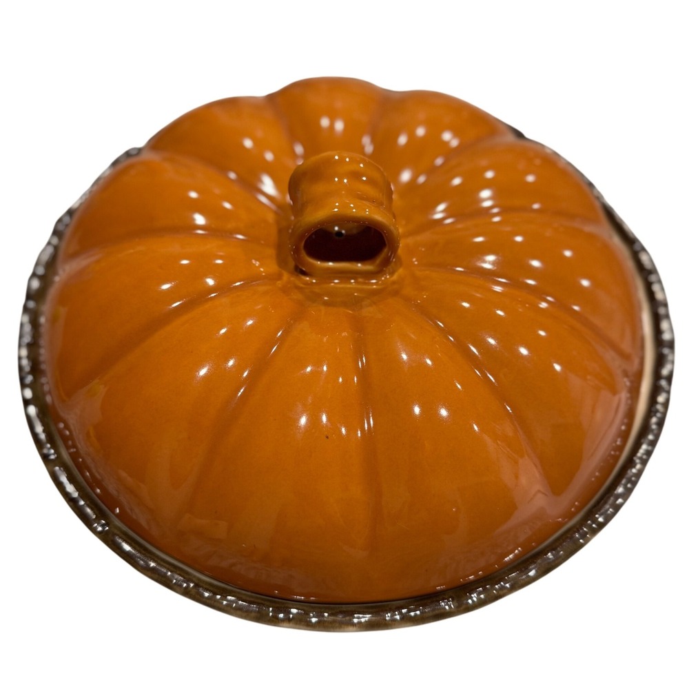 Cindy Crawford Style Pumpkin Pie Serving Dish - Oven, Dishwasher, Microwave Safe